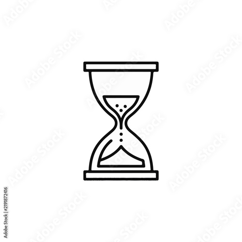 Simple line art hourglass icon for time management