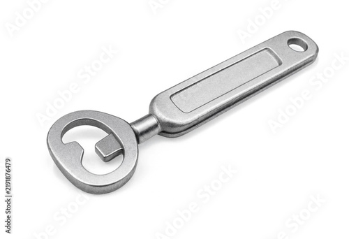 Sturdy brushed steel bottle opener with a rectangular handle metal tool bar tool