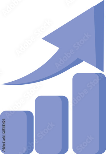 3D Business Analytics Chart with Rising Arrow, Financial Growth, Sales and Profit Statistics, Market Investment, Economic Progress, Success Strategy, Leadership and Achievement Vector Illustration