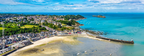 Cancale, located in the Ille-et-Vilaine department of the Brittany region in France, is a coastal town known for its oyster farms, scenic bay views and maritime heritage.