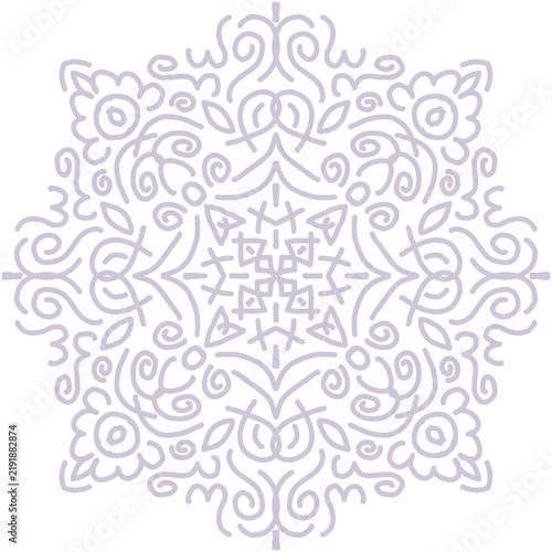 Damask pattern, line drawing, textile print design, wallpaper
