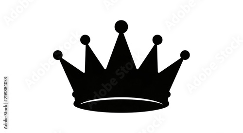 Принти на полотні Simple black silhouette of a royal crown icon isolated on a plain white backgrou