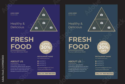 Organic Food Instagram Template For Social Media Advertising Template Premium Vector Creative Food & Restaurant Flyer Brochure Template Design