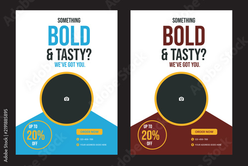 Breakfast Time Template or Brochure, Flyer Design with Fresh Salad and Delicious Food on Different Abstract Background Food Flyer Template design, restaurant food flyer, fast food template vector ill 