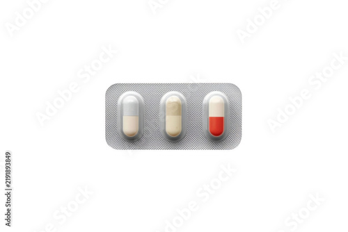 Three Medicine Capsules in Blister Pack