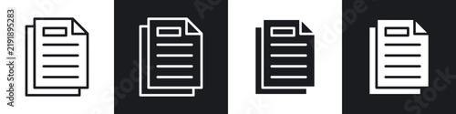 Fotografía Duplicate vector icons in solid and outlines set