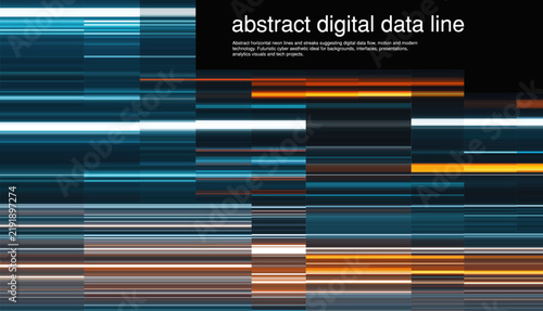 Obraz na płótnie Abstract Digital Data Lines and Neon Motion Background Representing Technology and Network Flow