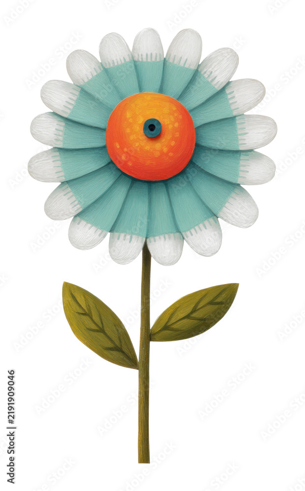 Obraz premium PNG Whimsical paper flower illustration with colorful petals