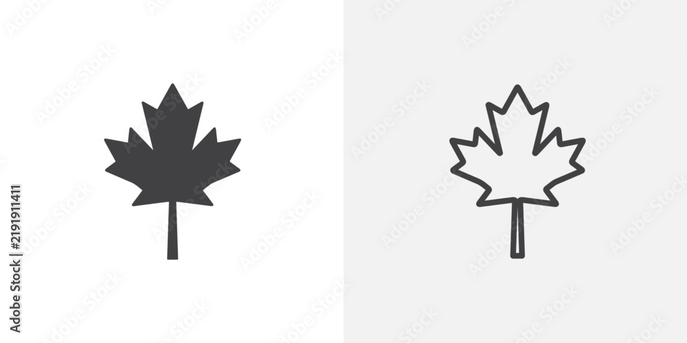 Obraz premium Maple leaf icon set for ui designs on white background