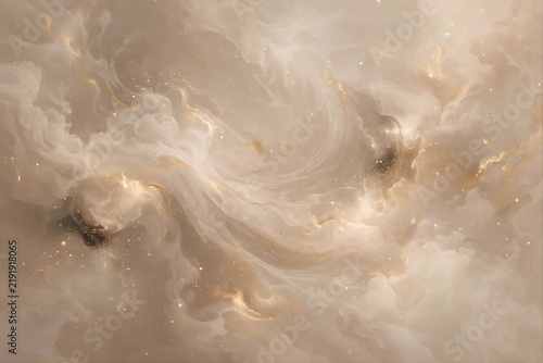 Luxury abstract background with fluid beige marble texture and gold glitter