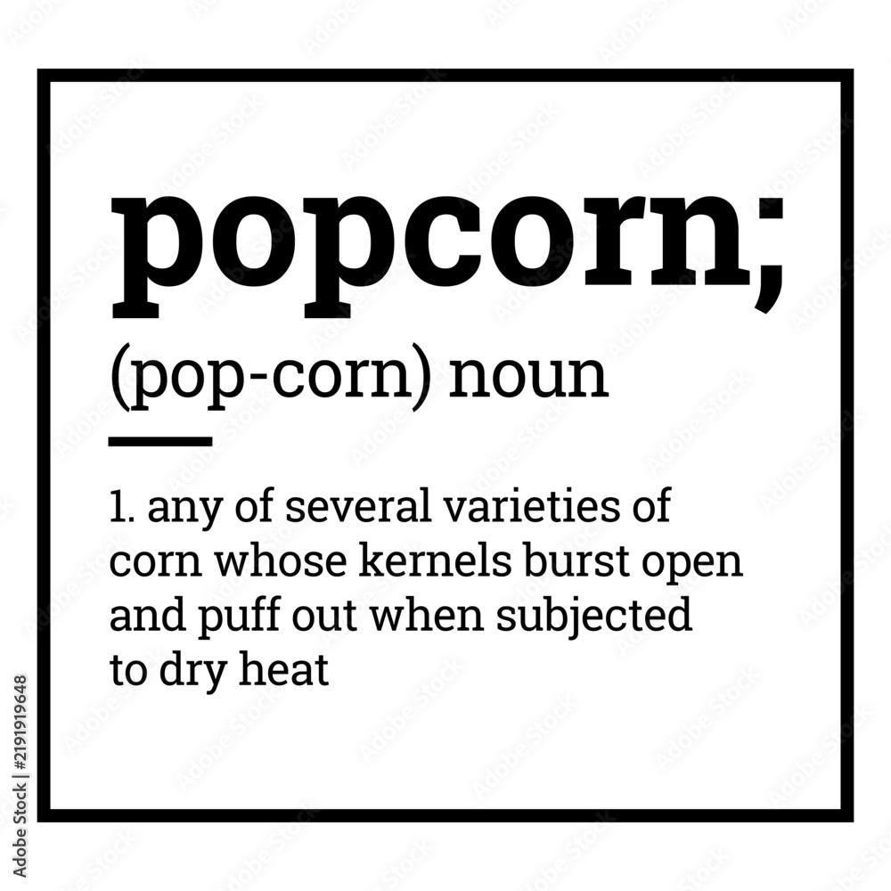 Obraz premium Label pantry popcorn definition