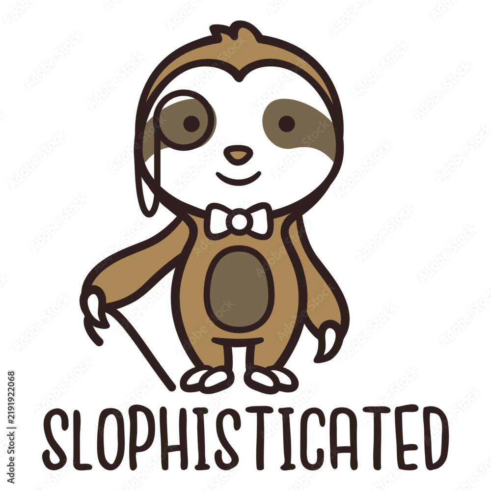 Fototapeta premium Sloth bear sophisticated cute design