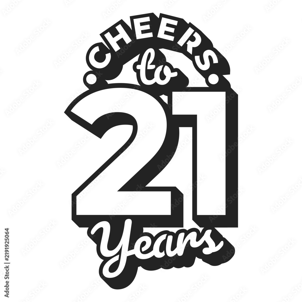Obraz premium Cheers 21 cake topper