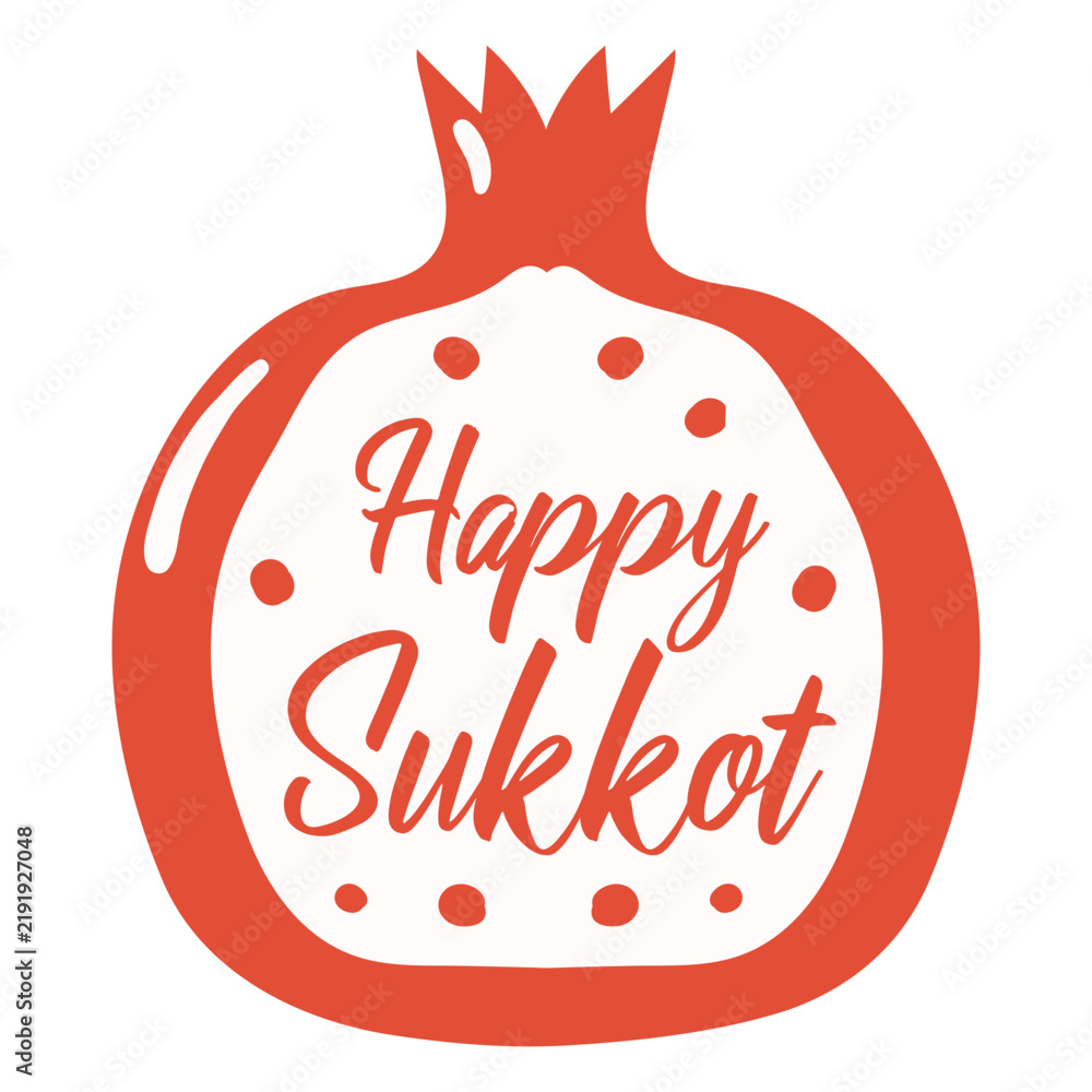 Fototapeta premium Happy sukkot pomegrante badge