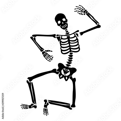 Monkey dance skeleton silhouette