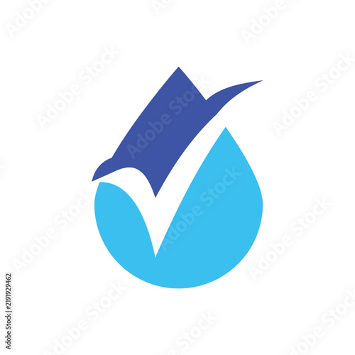 Water Drop Check Mark Logo