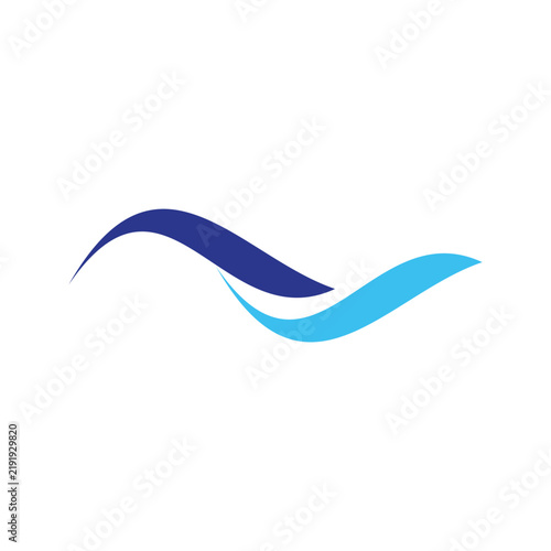 Abstract Blue Wave Logo Design