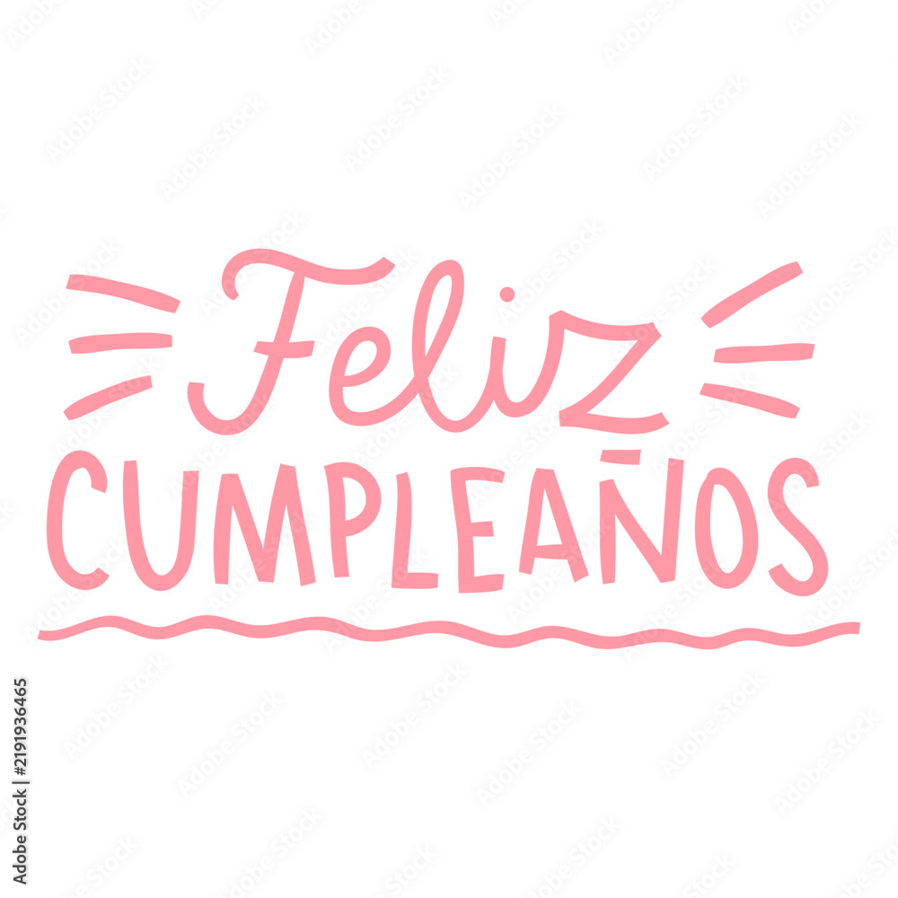 Obraz premium Feliz cumplea&ntilde;os hand written badge