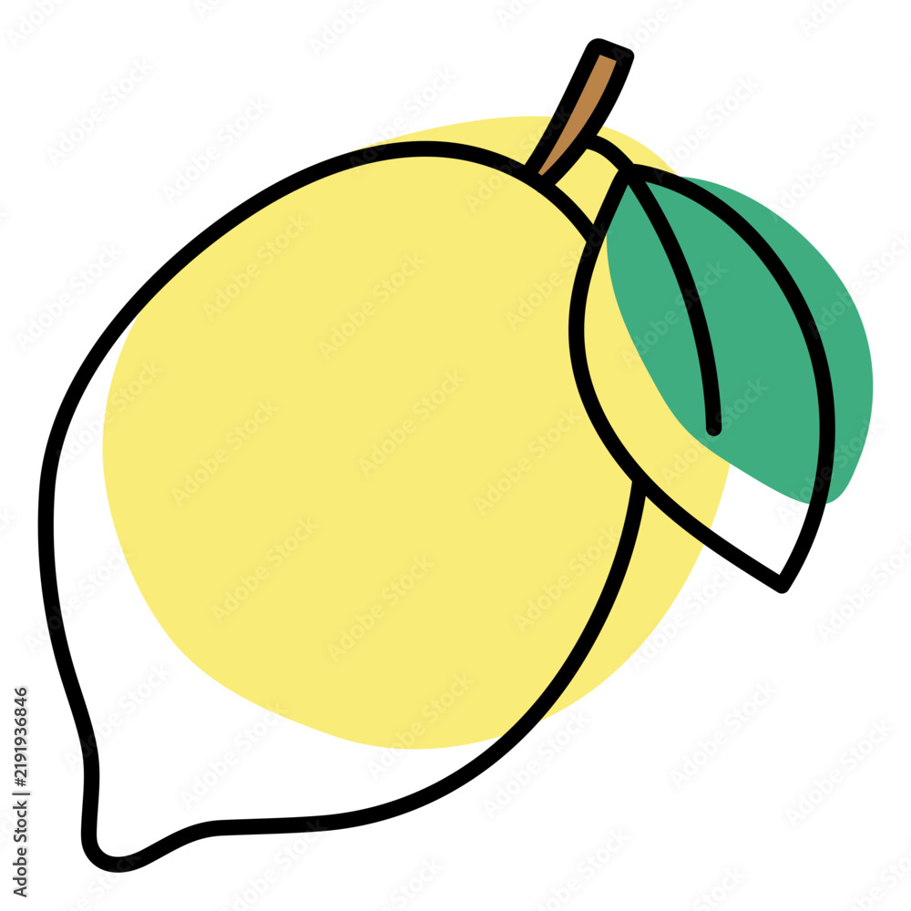 Naklejka premium Abstract color stroke lemon