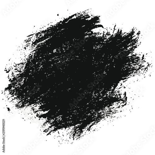 Black Ink Paint Brush Stroke Grunge Vector Illustration
