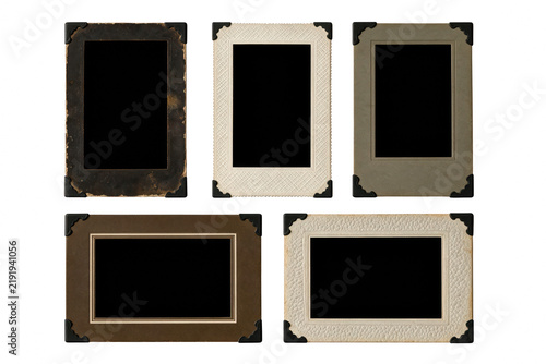 Fotografía Collection of Vintage Photo Frames with Photo Corners