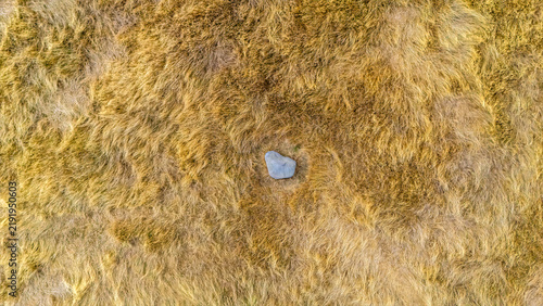Картината върху платно An aerial view looking down towards  the Judith Stone, a large glacial erratic b