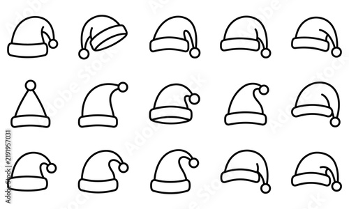Set of santa claus hats