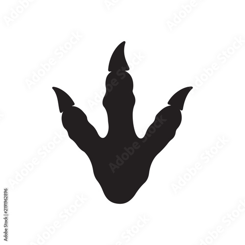 Ancient dinosaur footprints silhouette icon vector flat design.