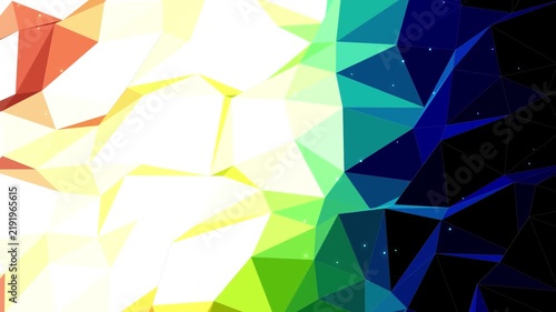 Abstract geometric background animation with shifting polygonal shapes and vibrant color spectrum gradient