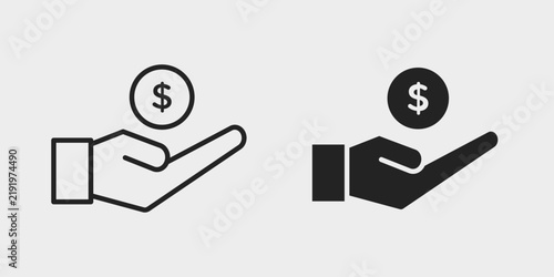 Financial Knowledge Base Icon represents organized financial information, banking resources, digital records, and accessible business knowledge in stroke and filled styles.