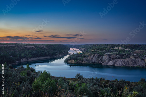 Flooded Morozovsky brown coal mine