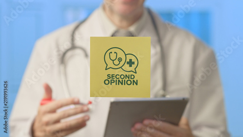 Medical professional offering a second opinion. Holding a digital tablet and marker. Representing healthcare consultation. Diagnostic review. And expert advice for patients seeking further evaluation