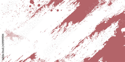 Dusty rose grunge texture with diagonal brush strokes and halftone dot patterns on a white background