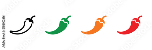Obraz na plátně chili pepper icon set, spicy level from mild to hot for burgers, food menus and