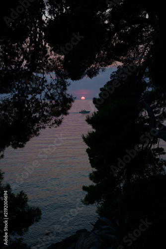 Canvastavla sunset Croatian Sea