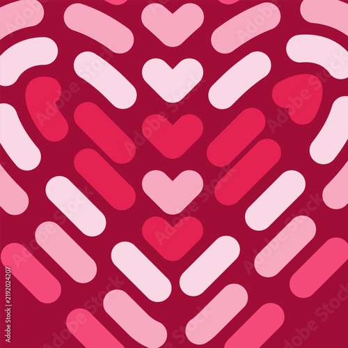 Pink heart background. Vector illustration.