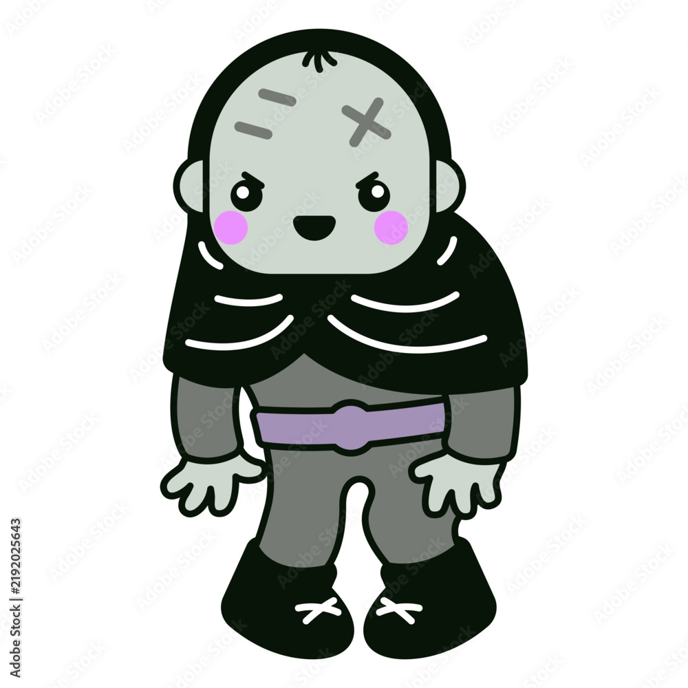 Obraz premium Halloween Frankenstein monster kawaii character
