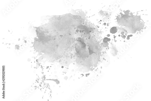 Gray Watercolor Paint Splatter Splash Grunge Texture Element PNG Transparent Background