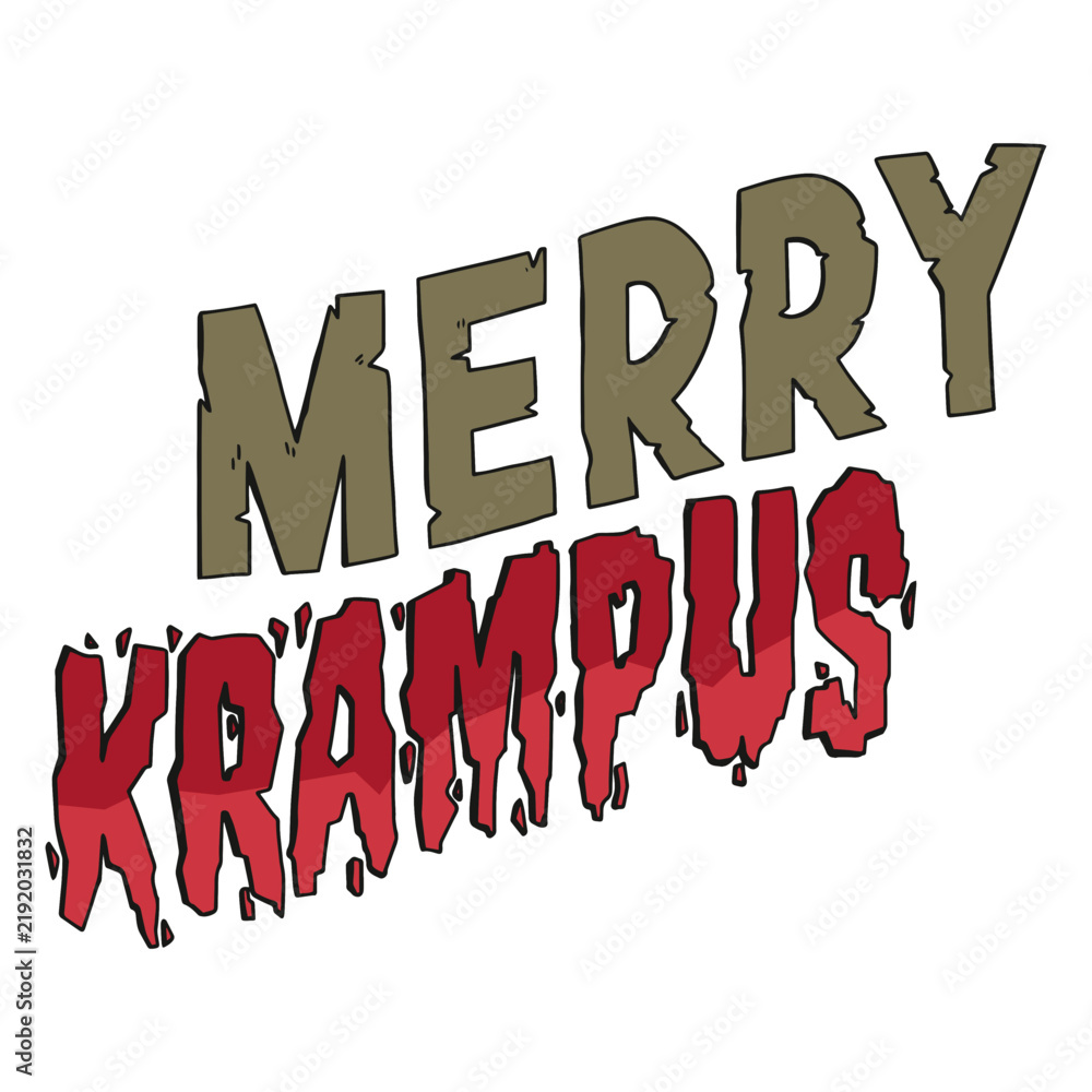 Obraz premium Merry krampus color stroke quote