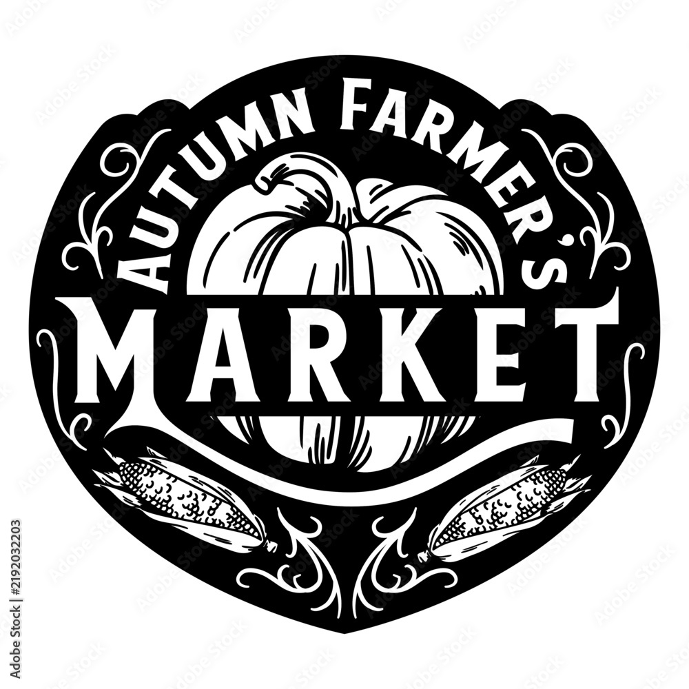 Fototapeta premium Autumn farmer's market badge