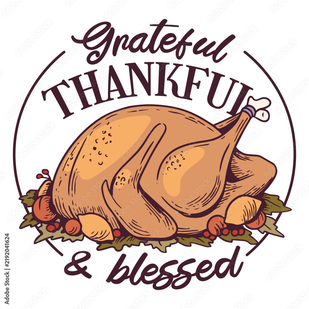 Fototapeta premium Thanksgiving turkey quote badge
