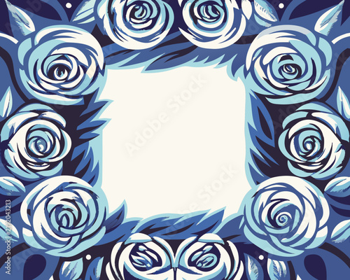Luxury Rose Botanical Wedding Monogram Frame