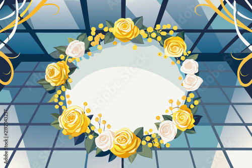 Luxury Rose Botanical Wedding Monogram Frame