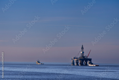 Towing of an offshore drilling rig