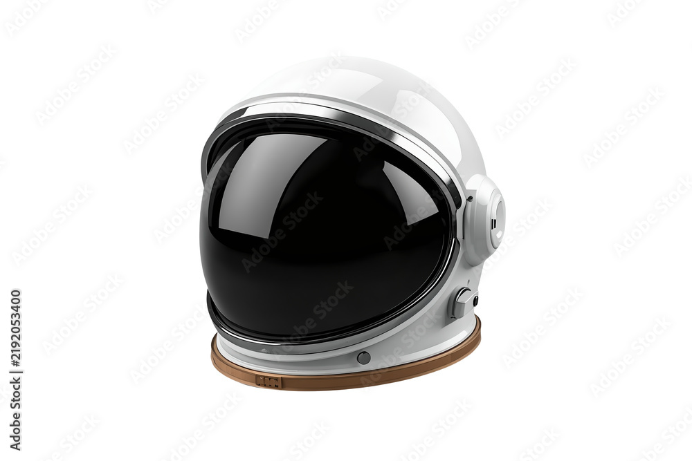 Fototapeta premium White astronaut helmet with large black reflective visor