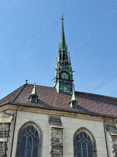 The spire of Castle Lutheran Church in Wittenberg, Germany