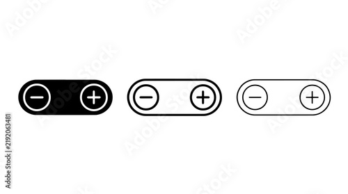 Konstfotografi Minimalist plus and minus toggle button icons set in vector line art style