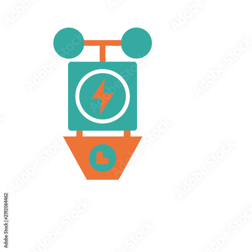 Quadro su tela Anemometer and lightning bolt icon