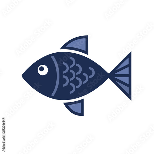 Obraz na płótnie Stylized blue fish illustration