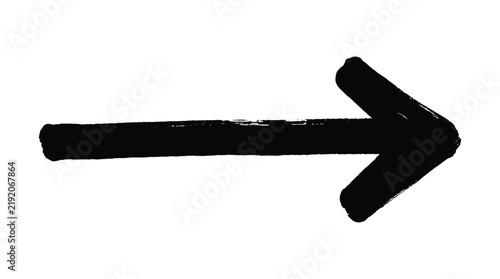 Cuadro en lienzo Black Arrow Graphic: A bold, black arrow graphic pointing to the right, symbolizing direction and movement
